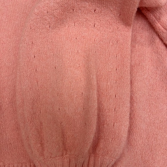 Y2K LOFT  Balloon Sleeve V-Neck Cardigan Pink Cottage Sz S Fairy Whimsy College‎ - Picture 7 of 12